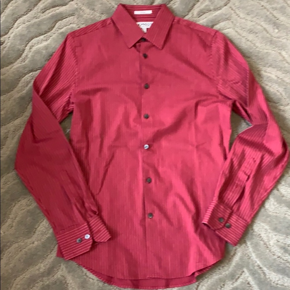 Express red striped button down shirt
